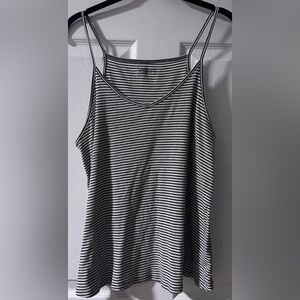Women's Arizona Jeans Casual Gray/White Striped Tank Top